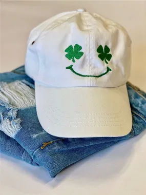 Smiley Shamrock Embroidered Dad Hat