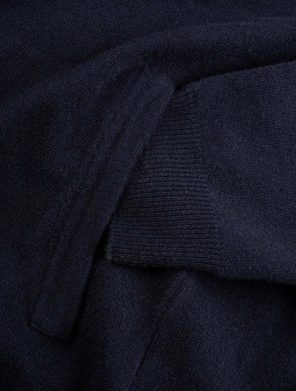 Super Fine Lambswool Zip Cardigan Marine