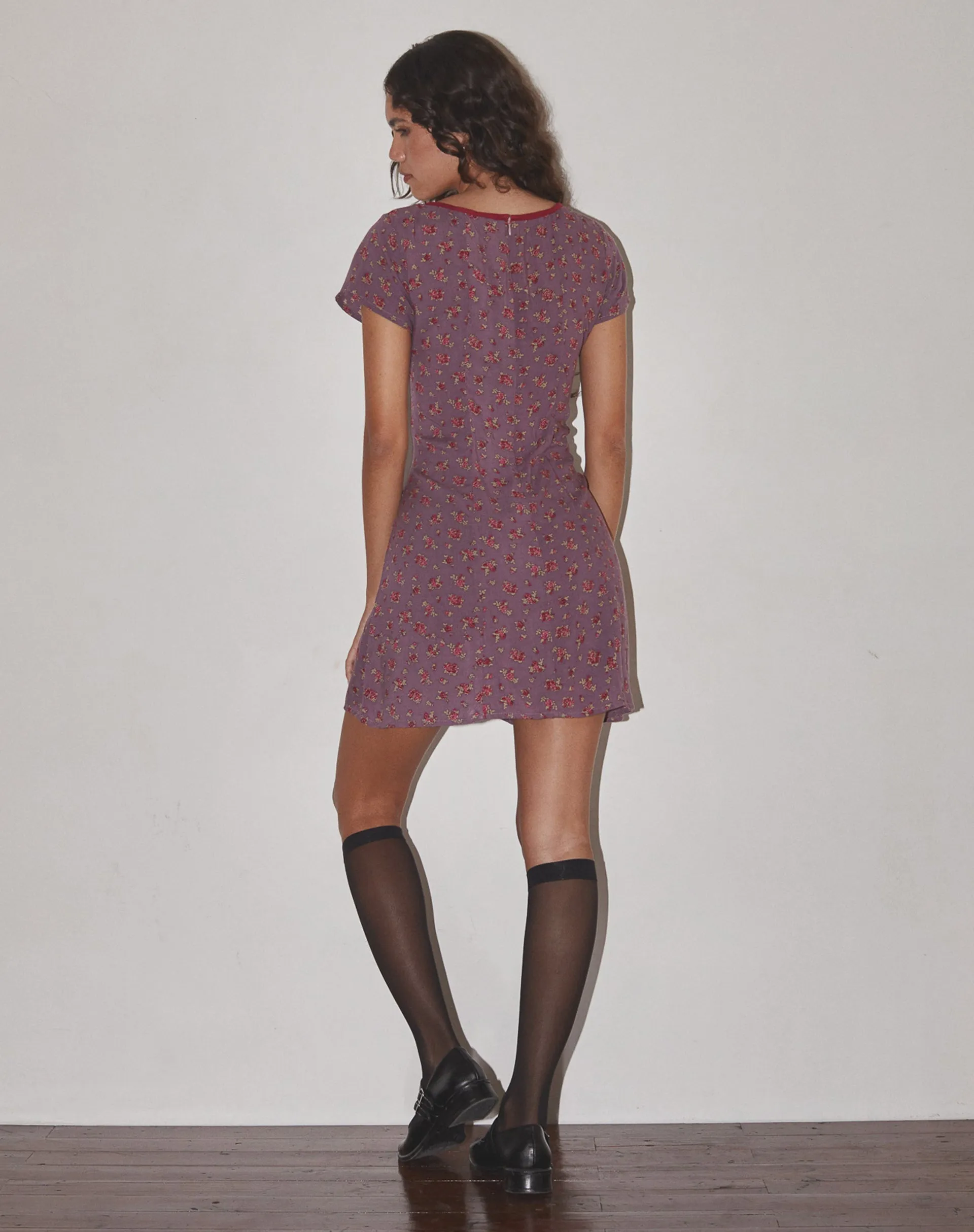 Vaiso Mini Dress in Flowing Rose Deep Purple