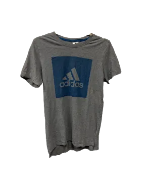 Vintage Adidas Grey/Blue T-Shirt Small