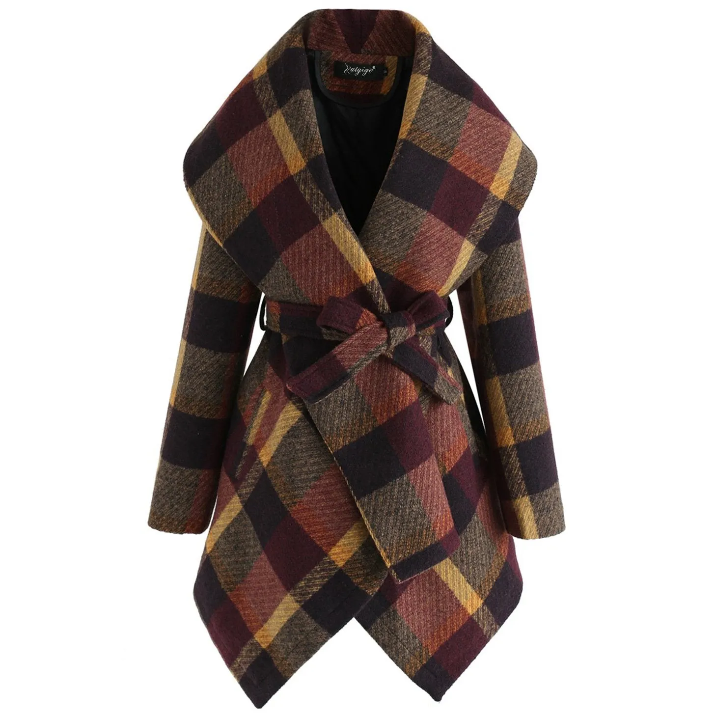 Women Loose Plaid Long Wind Coats