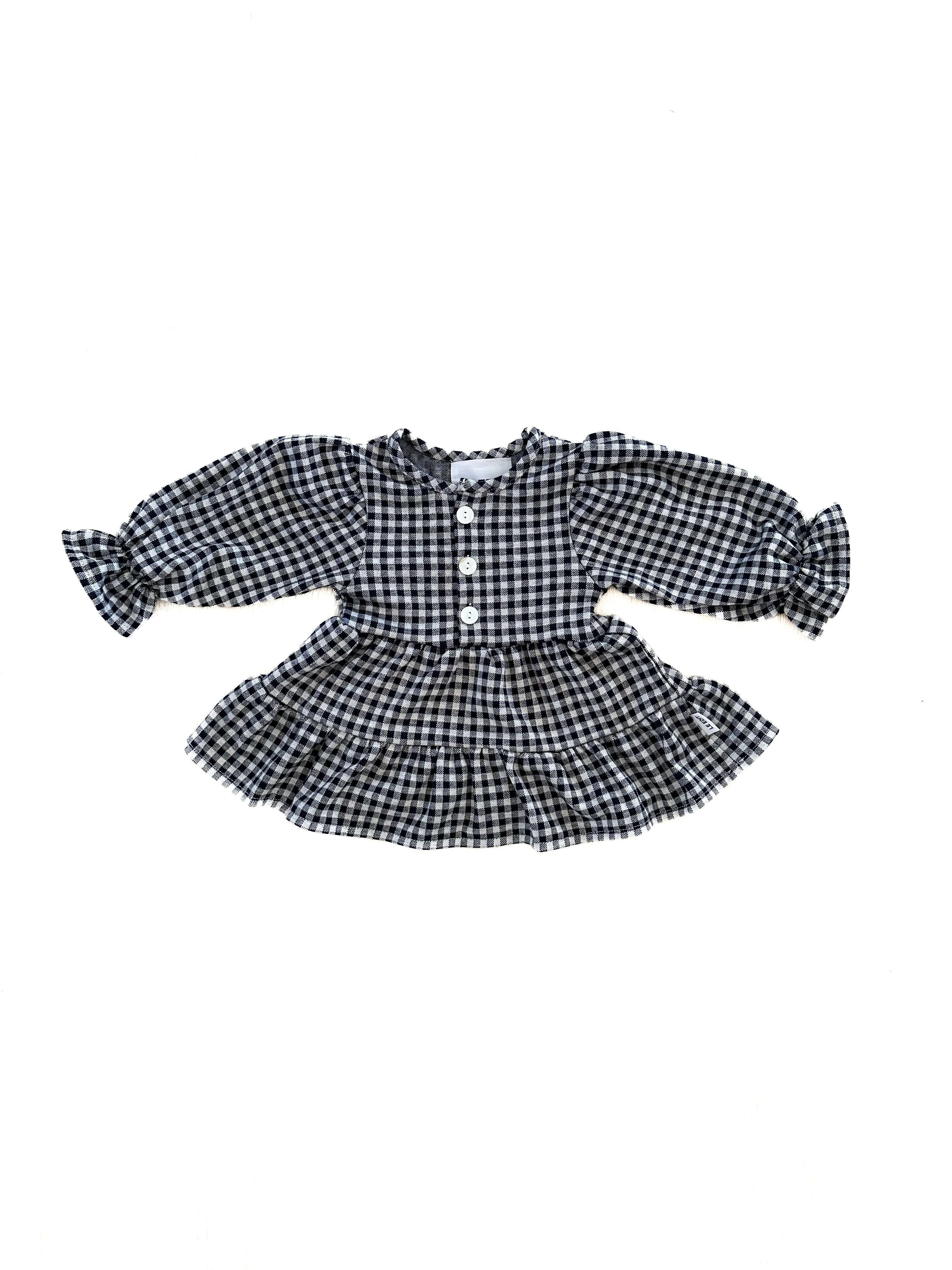 Womens Gingham Dress Black