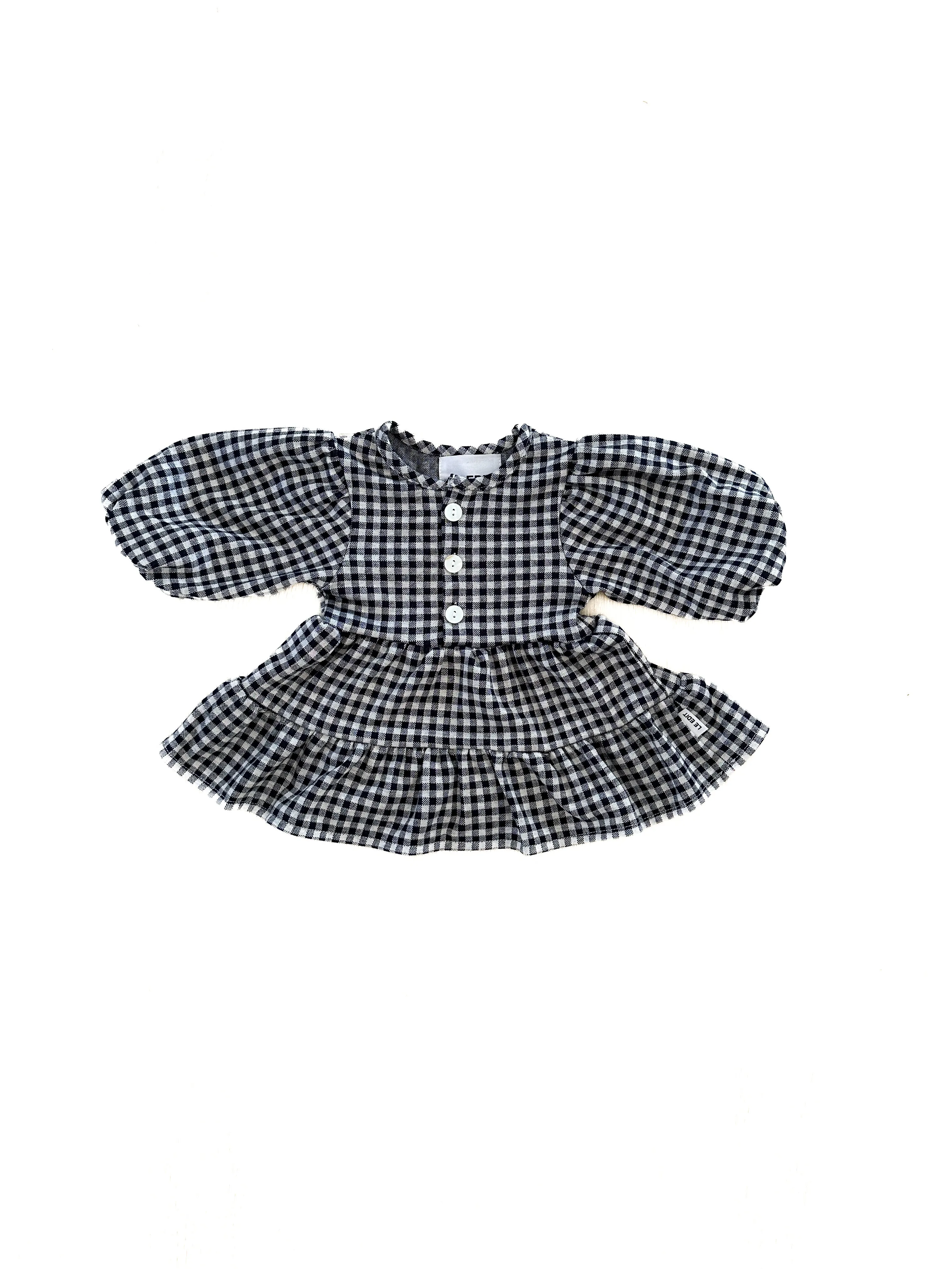 Womens Gingham Dress Black